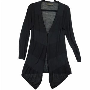 Sandwich black linen cardigan